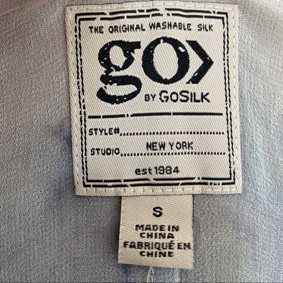 NWT GoSilk Silk Tie Dye Purple and Blue Midi Dress | Size S | Anthropologie - Picture 9 of 12